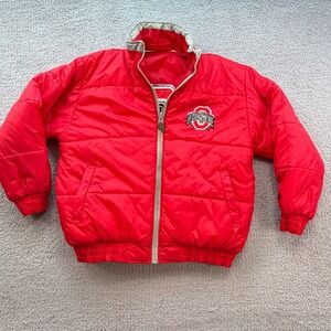 Vintage Ohio State Buckeyes Reversible Puffer Jacket Red Men Pro Player Y2K NCAA